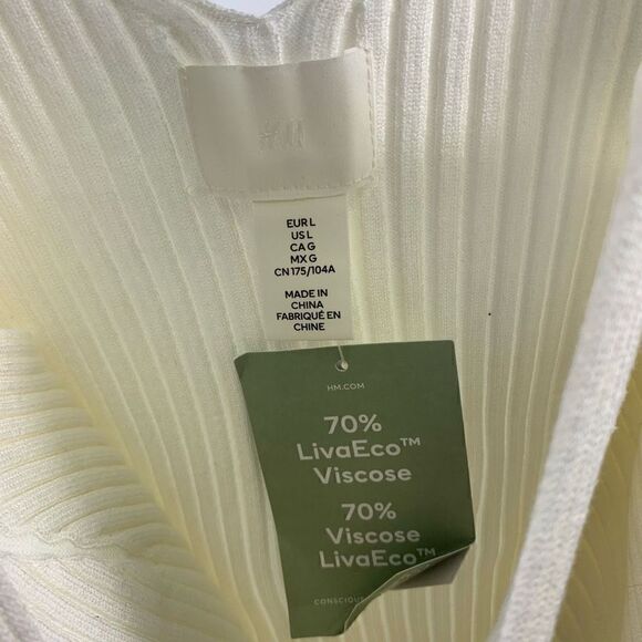HM NWT Ivory Knit Top Size L - Picture 3 of 6